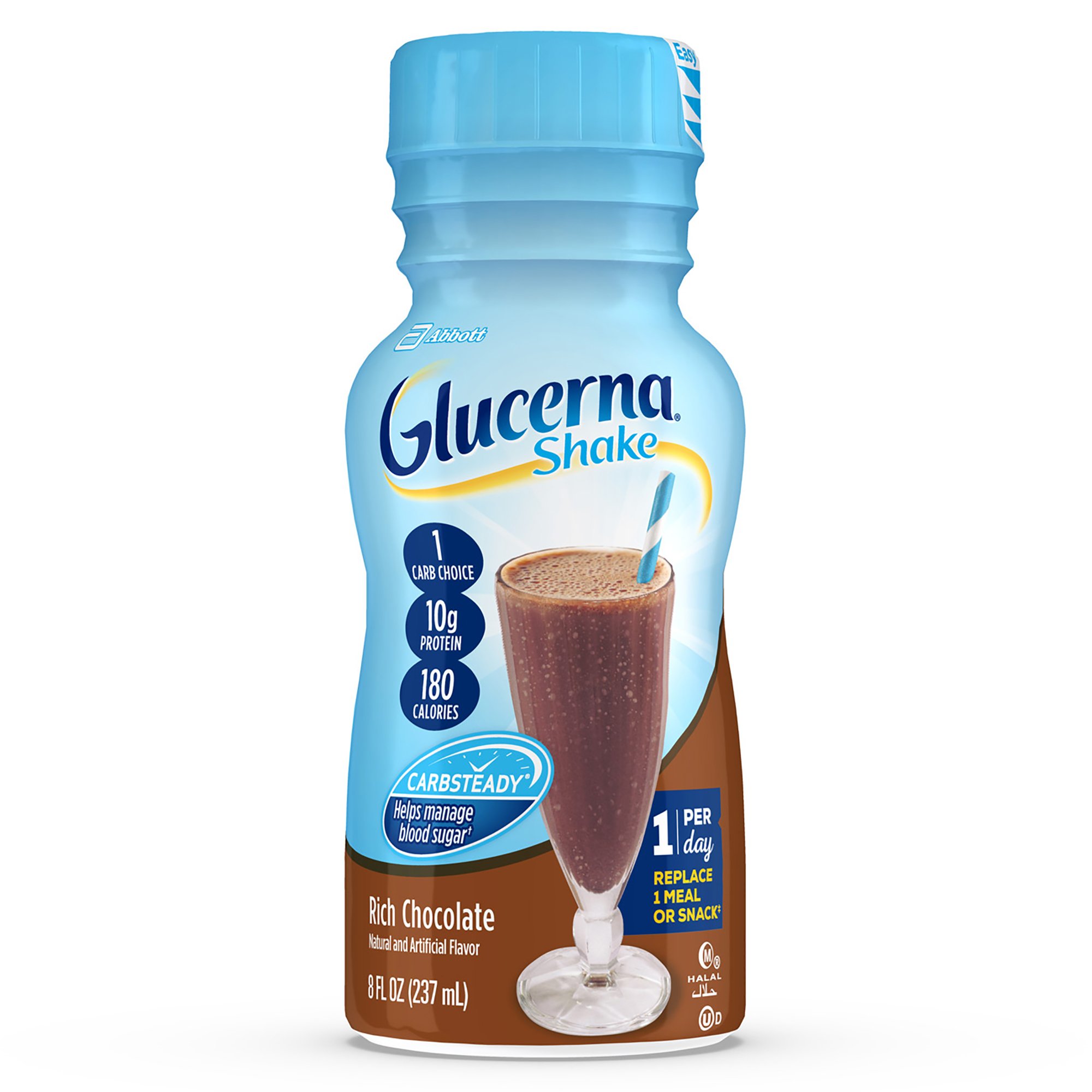 Glucerna Original Shake Chocolate Flavor 8 oz Bottle - Diabetes-Friendly Nutritional Supplement