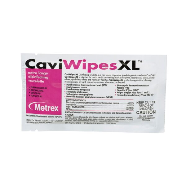 Metrex CaviWipes Surface Disinfectant Wipes, 10 x 12 Inch, 50 Count - Image 2