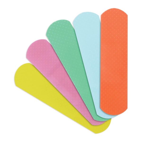 Curad Neon Adhesive Bandages, 3/4 x 3 Inches (50 Per Box, 24 Boxes per Case) - Sterile, Flexible Plastic Wound Cover - Image 2