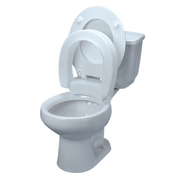 Ableware Tall-Ette® Elongated Hinged Elevated Toilet Seat - White, 4-Inch Height Increase - Image 3