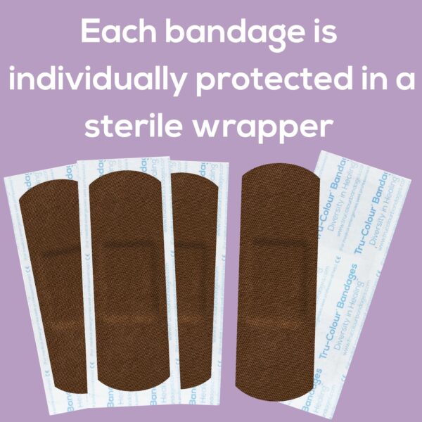 Tru-Colour Skin Tone Shade Fabric Bandage Adhesive Strip, Dark Brown, 1 x 3 Inch - Image 5