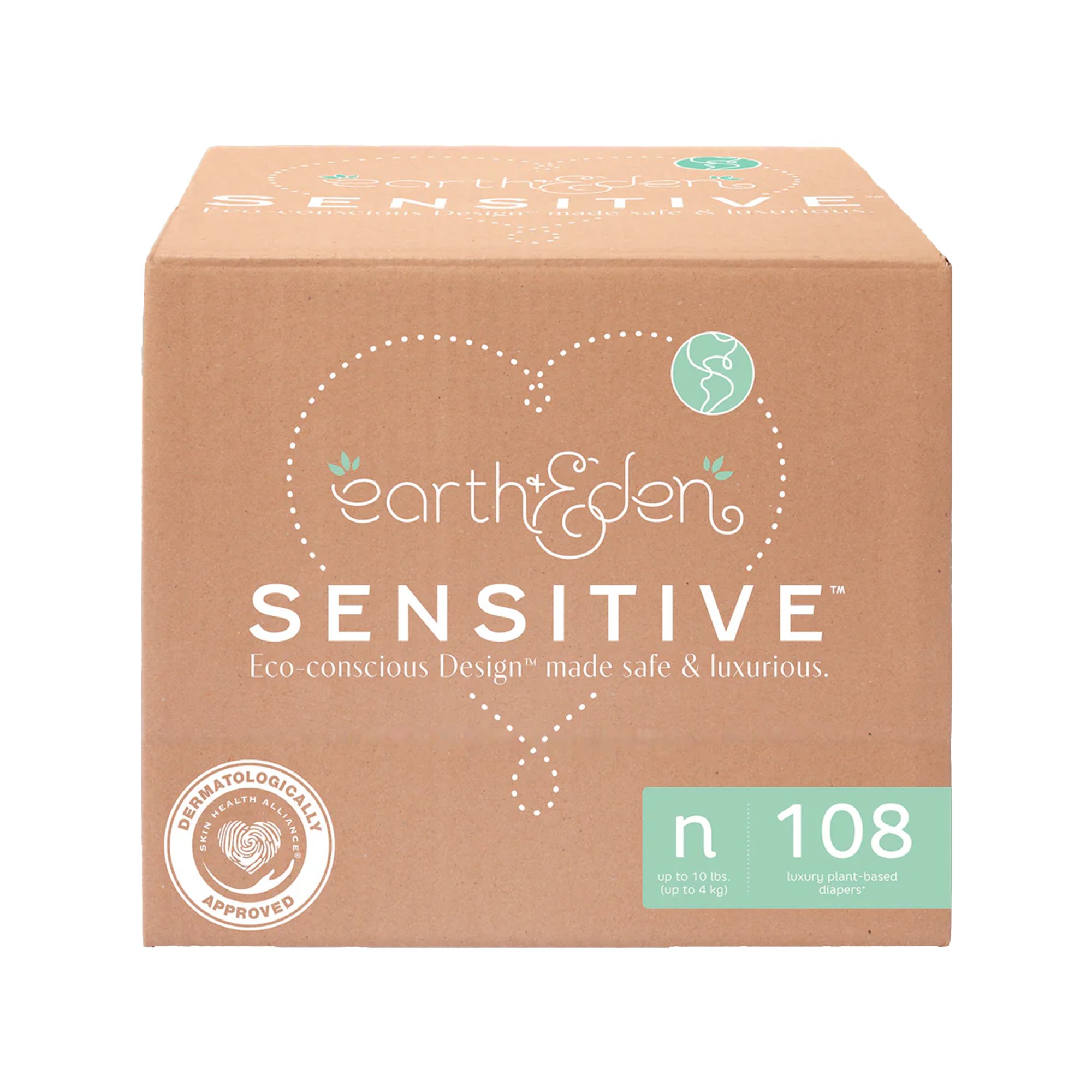 Earth & Eden Sensitive Baby Diapers for Newborns up to 10 lbs. * 108 Count
