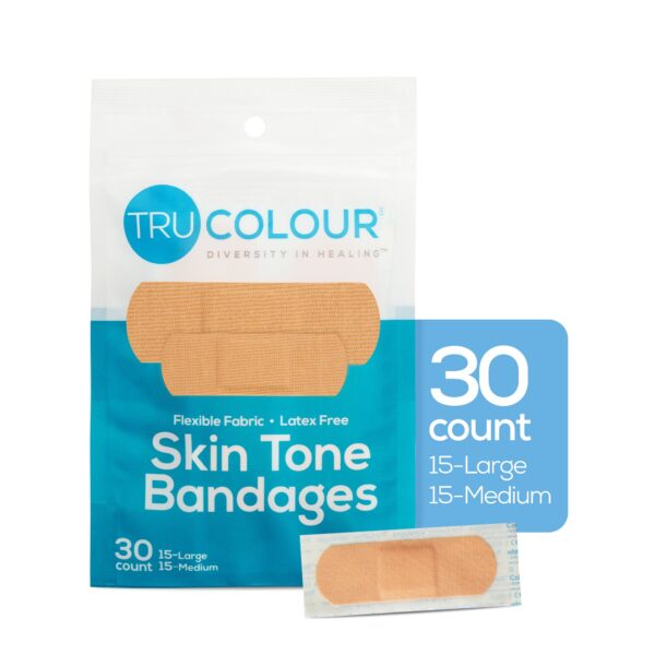 Tru-Colour Skin Tone Adhesive Bandages for Fair Skin Tones, Waterproof, 1 x 3 Inch, 30 Pack - Image 4