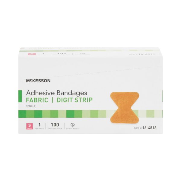McKesson Fingertip Tan Adhesive Bandages, Small - Sterile, Nonstick, Secure Fit - Image 4