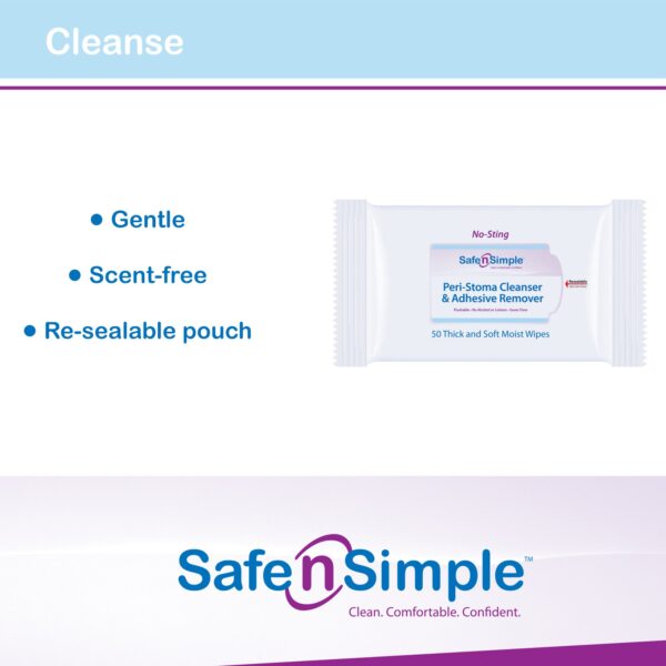 Safe n Simple™ Adhesive Remover Wipes – Gentle, Alcohol-Free Peri-Stoma Skin Cleaning (50 Count) - Image 9