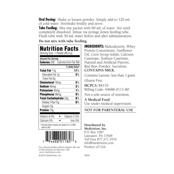 RenaMent Raspberry Creme Medical Food by RenaMent, 46.5g Individual Packets * Nutritional Support for Protein Energy Malnutrition - Image 2