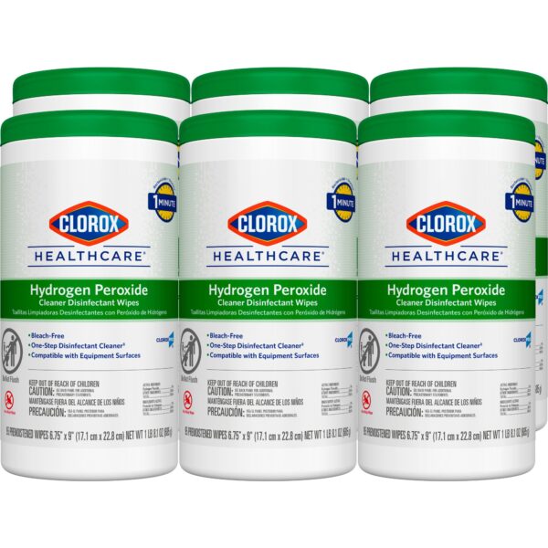 Clorox Healthcare Hydrogen Peroxide Disinfectant Wipes, 95-Count Canister - Image 3