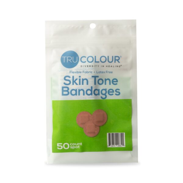 Tru-Colour Olive Adhesive Spot Bandages - Waterproof Fabric Wound Care (50 Pack) - Image 2