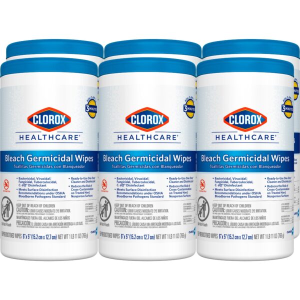 Clorox Healthcare Bleach Germicidal Wipes Canister – 150 Count - Image 3