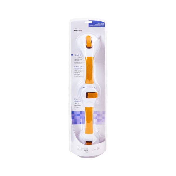 McKesson Rotating Suction-Cup Grab Bar with White and Yellow Plastic, 19.75 Inches - Image 3
