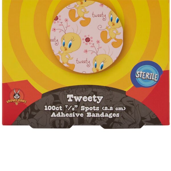 Looney Tunes* Stat Strip? Adhesive Spot Bandage, 7/8 Inch Round * Tweety Bird Design - Image 4