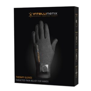 Intellinetix® Arthritis Vibrating Gloves - Small, Black - Vibration Therapy for Pain Relief and Improved Circulation