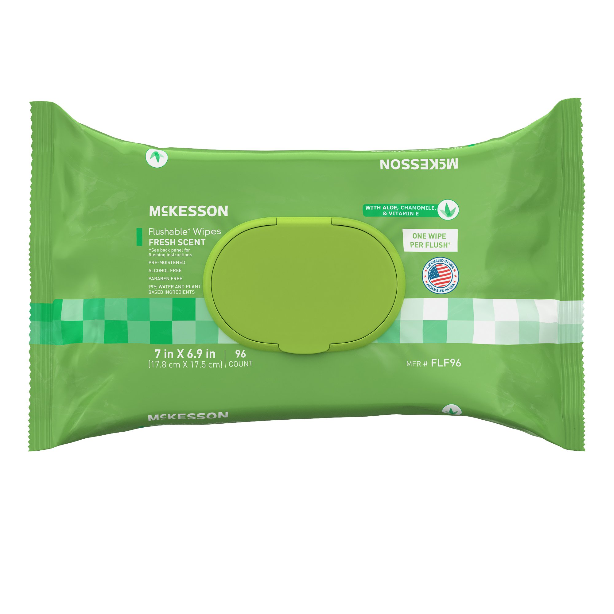 McKesson Flushable Wet Wipes - Scented, 96 Pack, Gentle & Septic-Friendly Personal Hygiene