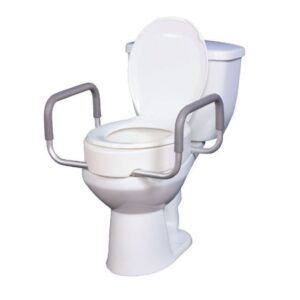 Drive Premium Raised Toilet Seat with Arms, White, 14 x 17 Inches, Model 081106772