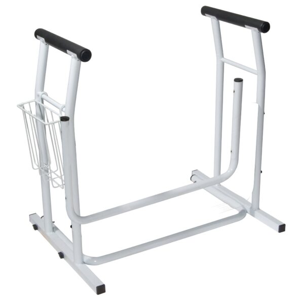 drive™ Free-Standing Toilet Safety Rail with Foam Armrests and Magazine Rack - Image 2