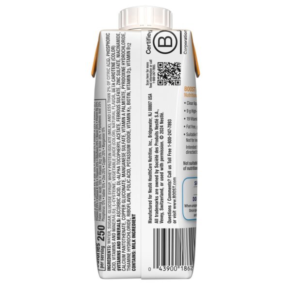 Boost Breeze Orange Nutritional Drink * 8 oz. Liquid Supplement for Wound Healing & Malnutrition Support - Image 2