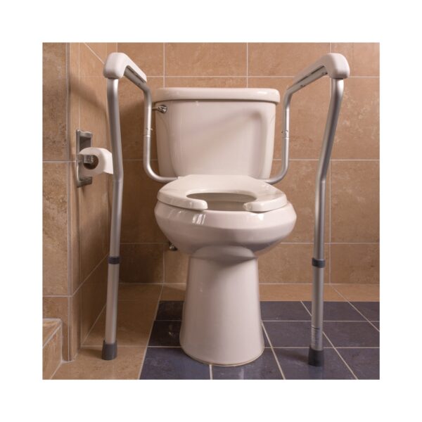 HealthSmart Toilet Safety Arms with Adjustable Support and Rust-Resistant Aluminum Build - Image 3