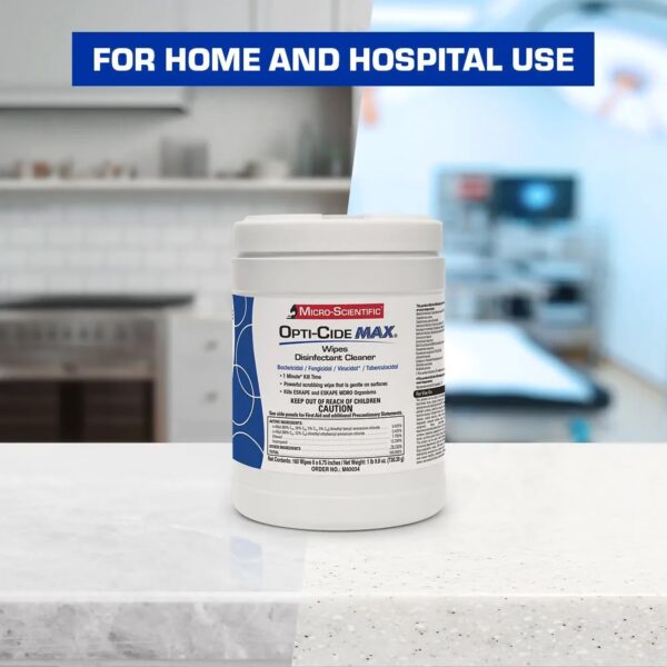 Opti-Cide Max Surface Disinfectant Cleaner Wipes - 6 x 6.75 Inches, 160 Count, Alcohol Scent, McK Brand Part M60034 - Image 5