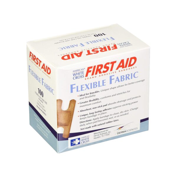American White Cross Adhesive Bandages for Knuckles, 1-1/2 x 3 Inches, Sterile, Tan - Image 3
