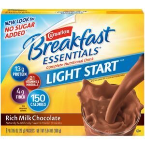 Carnation Breakfast Essentials Light Start Chocolate Nutritional Drink Mix - 8 Packets