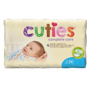 Cuties Complete Care Newborn Diapers * Heavy Absorbency Baby Diaper with Refastenable Tabs
