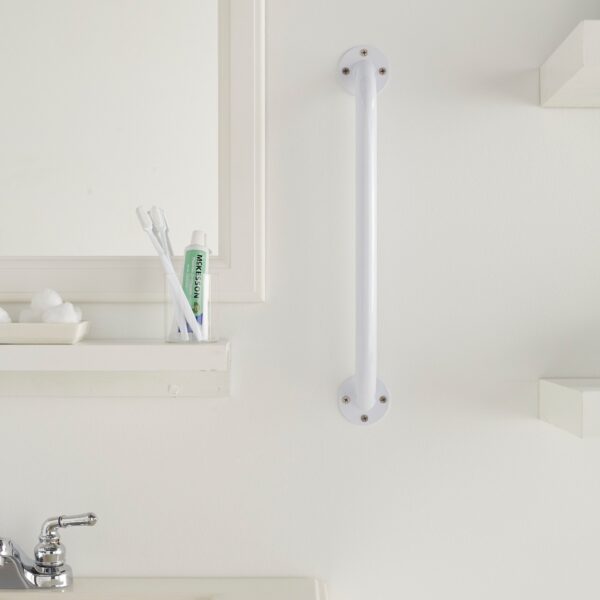 McKesson Wall Grab Bar, 16-Inch White Steel Safety Support for Bathrooms and Assistive Spaces - Image 5