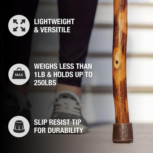 Brazos* Twisted Hickory Rustic Walking Stick - 55 Inch, Durable and Slip-Resistant - Image 6