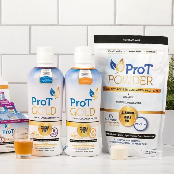 ProT Gold Berry Liquid Protein - 30 oz Bottle | Fast Absorption Collagen & Amino Acids Supplement - Image 3