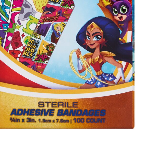 Stat Strip American? White Cross First Aid Adhesive Bandages with DC Super Hero Girls Kid Design, 3/4 x 3 Inches - Image 5