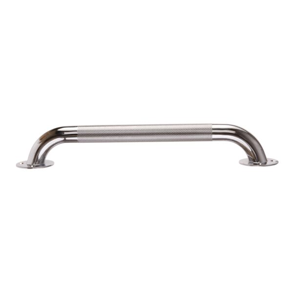 DMI® 16 Inch Knurled Steel Bathtub Grab Bar with Textured Handle, Silver - Image 5