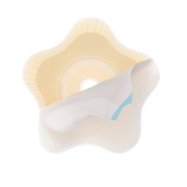 SenSura Mio Convex Flip Ostomy Barrier – 10 to 45 mm Stoma Size, Red Match, Elastic Adhesive, Star Shape, 2-Piece System - Image 4