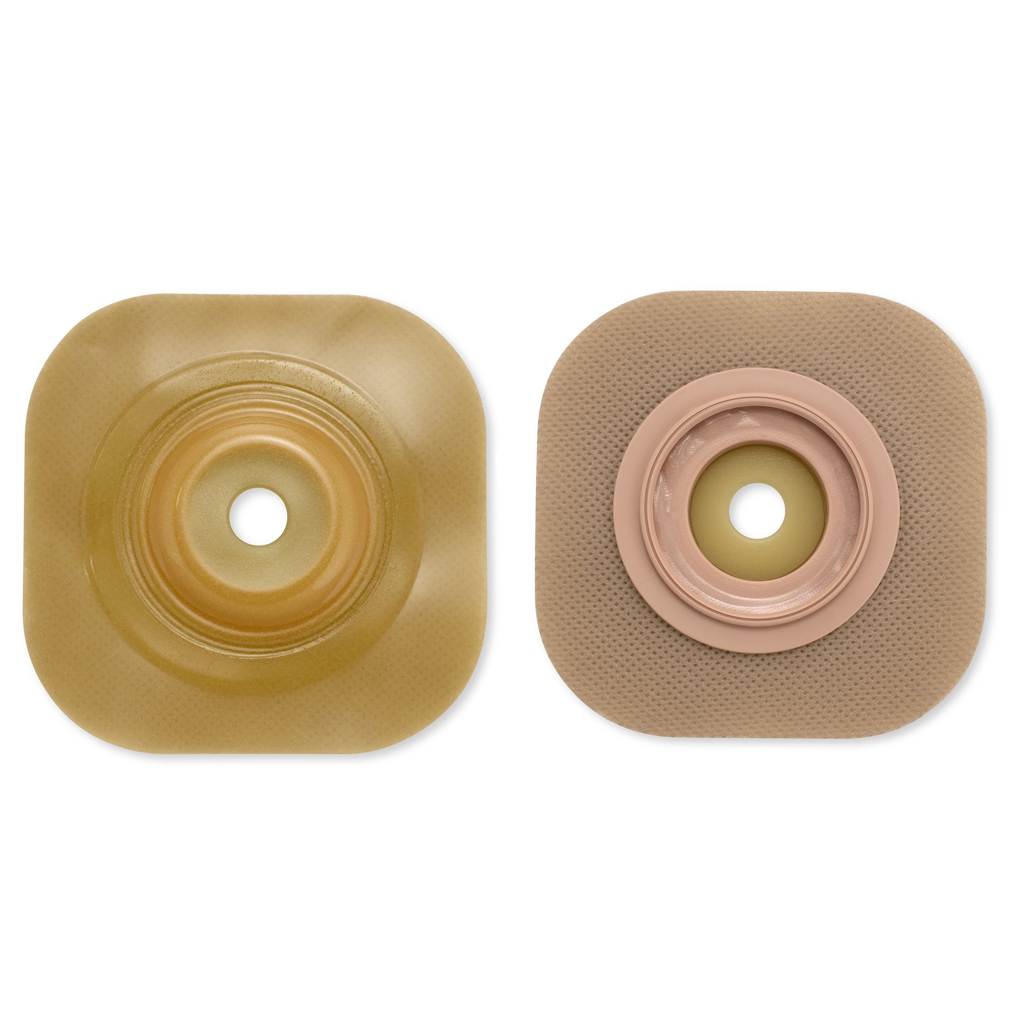 CeraPlus New Image Convex Skin Barrier with 44mm Flange - Green System Match, 4x4 Inch, Extended Wear, Trim to Fit Ostomy Barrier