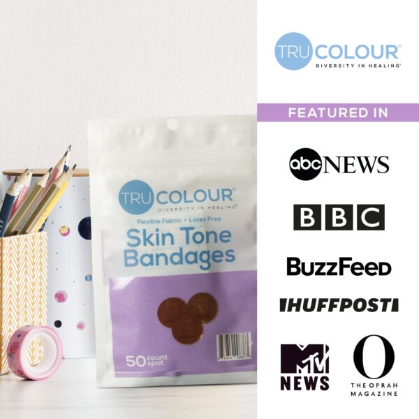 Tru-Colour? Dark Brown Adhesive Spot Bandages * Waterproof Fabric Wound Care (50 Pack) - Image 9