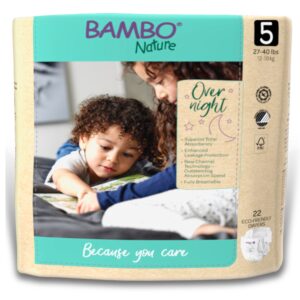 Bambo? Nature Overnight Diapers Size 5 * Heavy Absorbency Baby Diaper with Refastenable Tabs