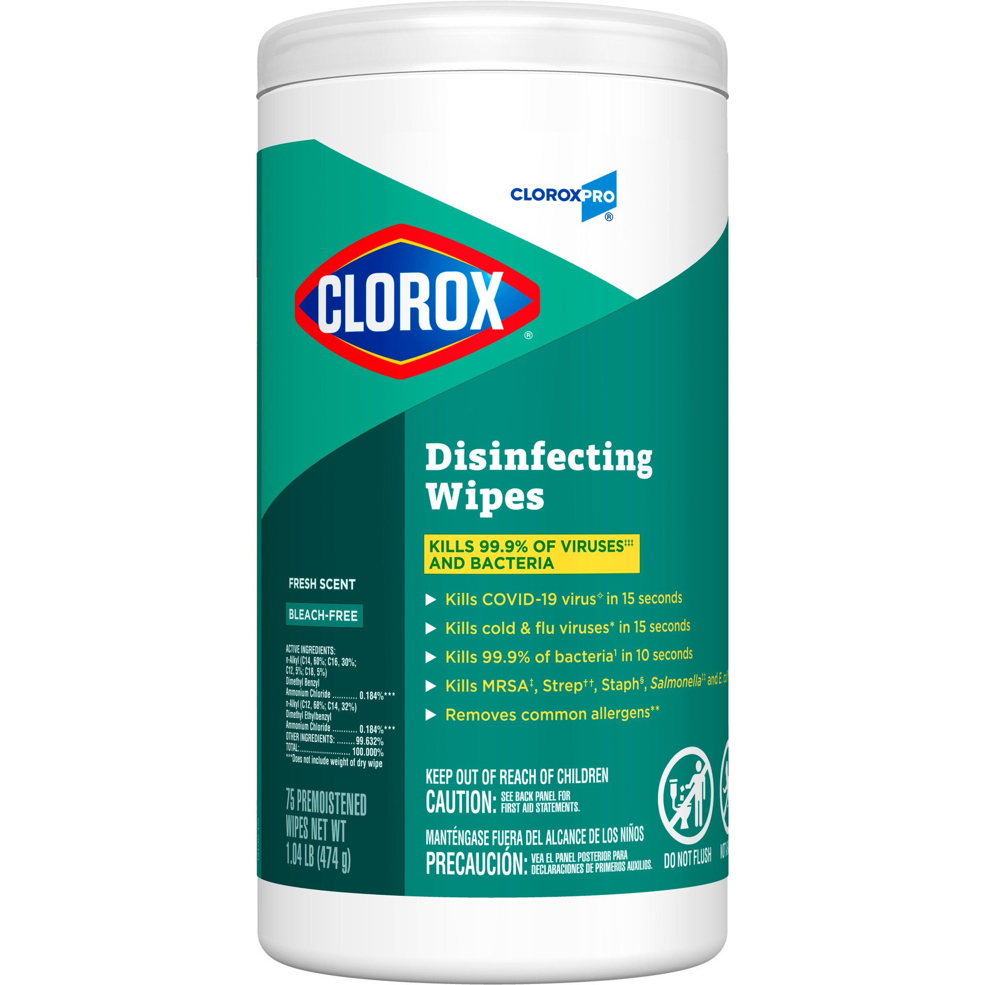 CloroxPro Clorox Disinfecting Wipes Fresh Scent – 75 Count Canister