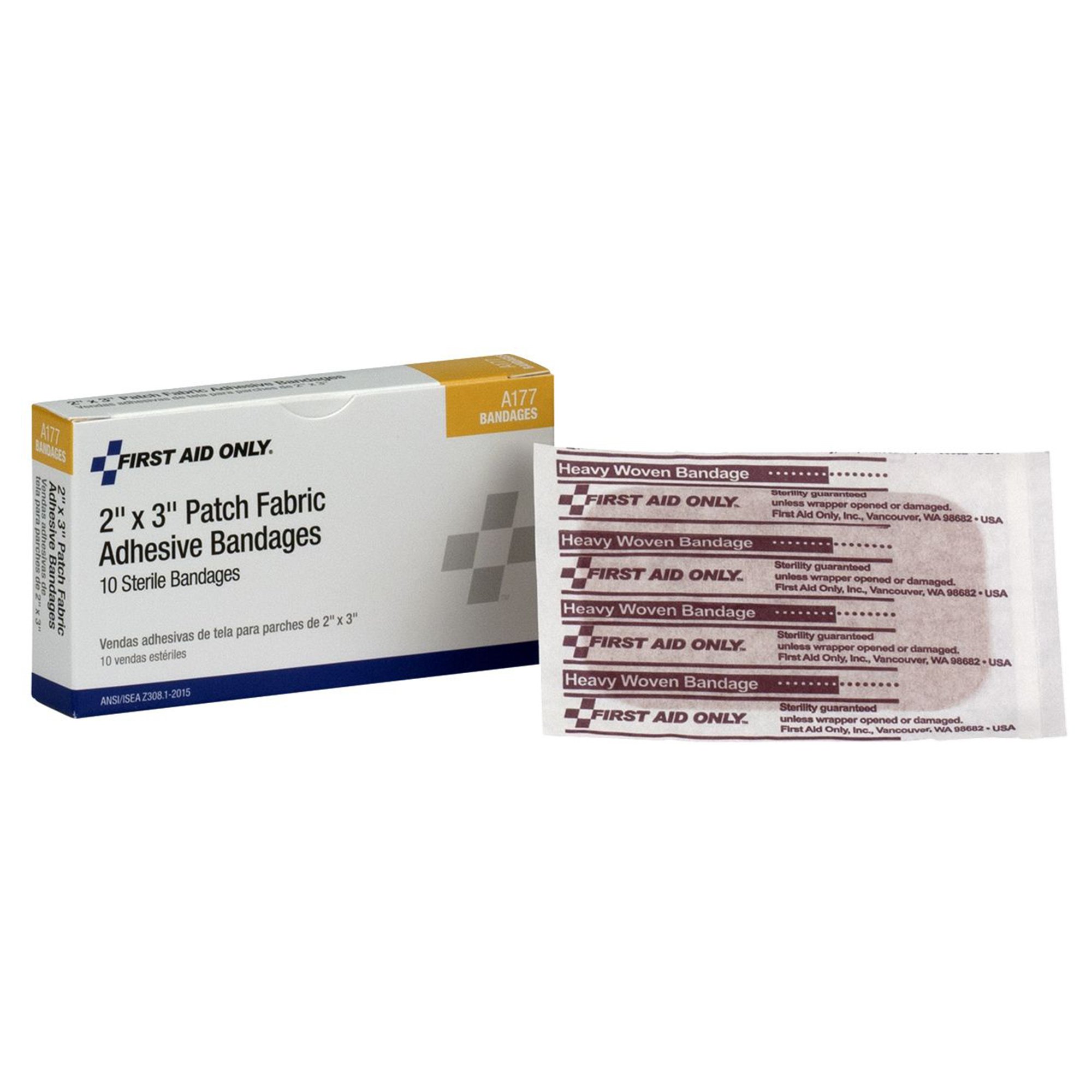 First Aid Only Tan Adhesive Bandage, 2 x 3 Inches * Breathable Wound Cover with Nonstick Pad