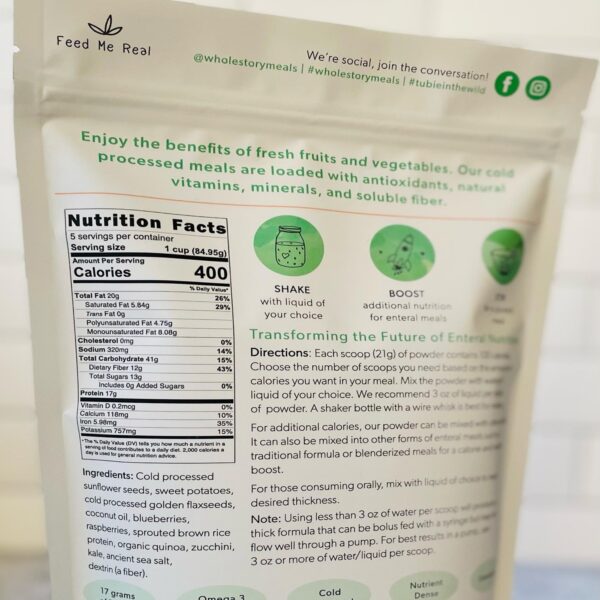 Whole Story Meals Powdered Kale, Quinoa & Berries Oral Supplement * 16 oz Pouch - Image 5
