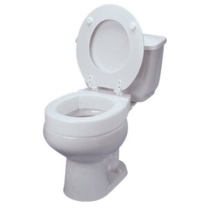Ableware Tall-Ette® Elongated Hinged Elevated Toilet Seat - White, 4-Inch Height Increase