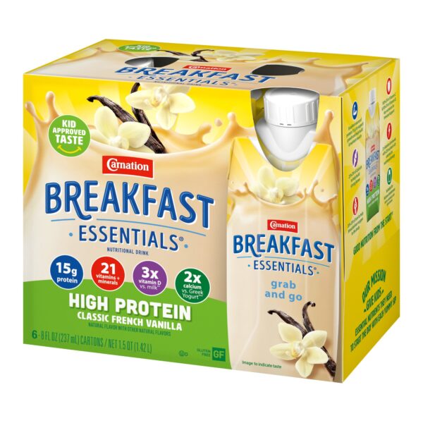 Carnation Breakfast Essentials High Protein Vanilla Nutritional Drink, 8 oz Bottle - Image 3