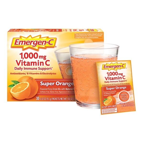 Emergen-C Vitamin C Daily Immune Support Drink Mix - Super Orange Flavor, 30 Packets - Image 3