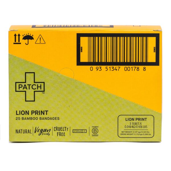 Patch Kids Lion Design Adhesive Bandages * 3/4 x 3 Inch, Eco-Friendly Bamboo Wound Care - Image 9