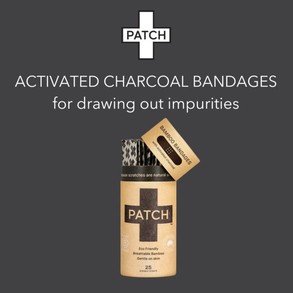 Patch* Adhesive Bandage with Activated Charcoal * 3/4 x 3 Inch Eco-Friendly Bamboo Wound Care Strip - Image 7