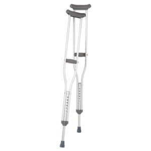 Breg Aluminum Underarm Crutches for Tall Adults * Height Adjustable with Push Button, 5'10" to 6'6"