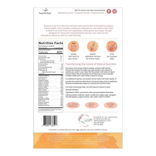 Restore Renal Support Kidney Health Powder Supplement - 16 oz. Pouch - Image 2