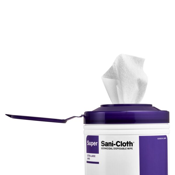 Super Sani-Cloth® Extra Large Germicidal Disinfectant Wipes, Canister – 75 Count - Image 5