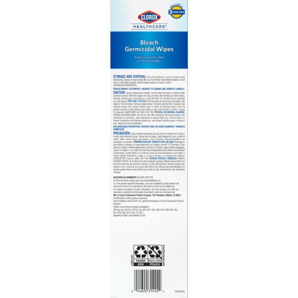Clorox Healthcare Germicidal Bleach Wipes, 50 Pack – Hospital-Grade Surface Disinfectant with EPA Registered Efficacy - Image 4