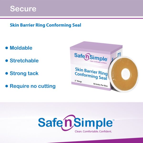 Safe n'Simple Adhesive Skin Barrier Ring for Ostomy Pouches, 2-Inch Diameter, Part Number SNS684U2 - Image 9