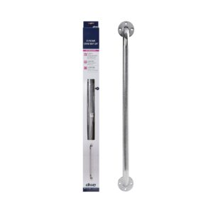 Drive™ Wall Grab Bar, Chrome Finish, 24 Inch - Safety & Assistive Bathroom Aid