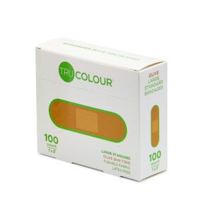 Tru-Colour Olive Skin Tone Fabric Adhesive Bandages * 1 x 3 Inch, Pack of 100