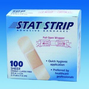 American White Cross Stat Strip Sheer Adhesive Bandage, 1 x 3 Inch